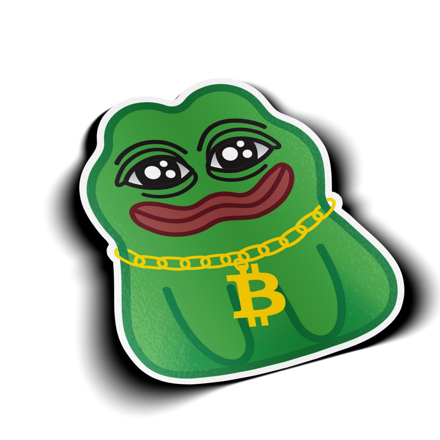 Pepe Has A Gold Bitcoin Chain